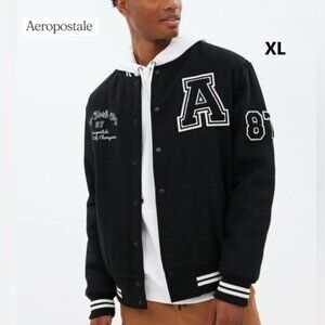 Aeropostale - Men's Varsity Bomber Jacket - Green. Size: XL. (1810)